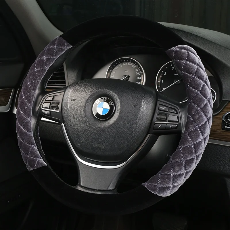 High quality car interior accessories factory universal new winter warm plush steering wheel cover