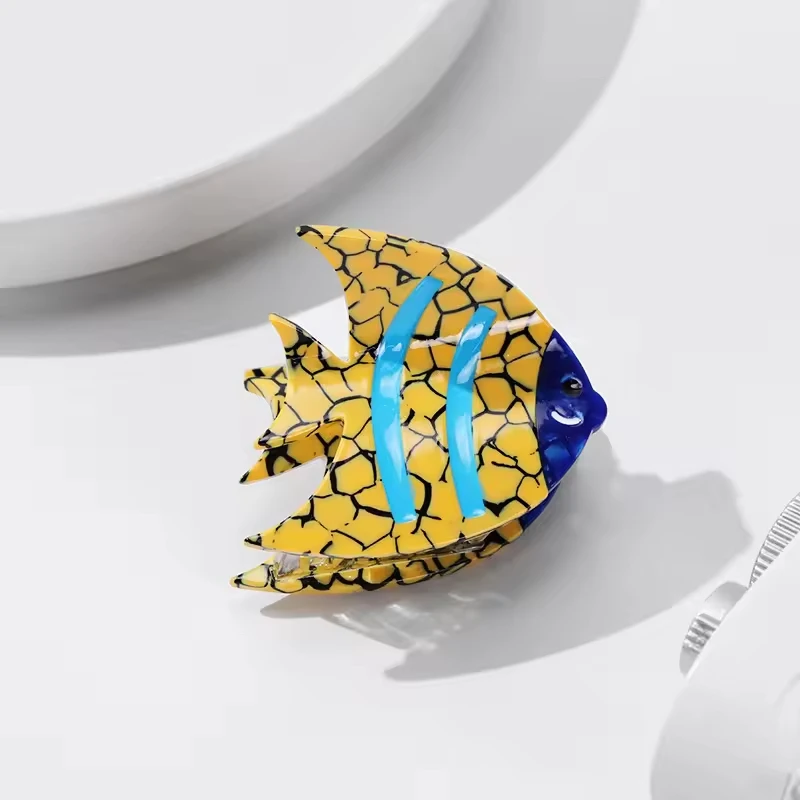 Wholesale Spliced Colors High Quality Cute Fish Acetate Hair Claw