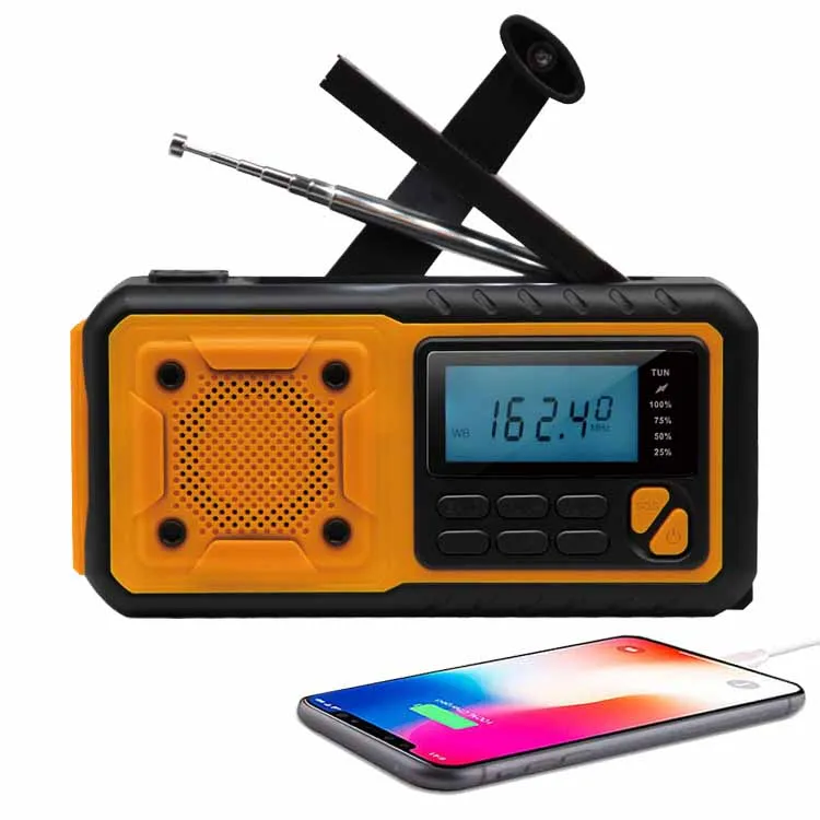 Popular Design Multifunctional Outdoor Portable Solar Radio Large Capacity Battery AM FM Radio