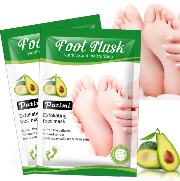 Частная торговая марка, натуральный ОТШЕЛУШИВАЮЩИЙ ПИЛИНГ-маска для ног для удаления омертвевшей кожи авокадо