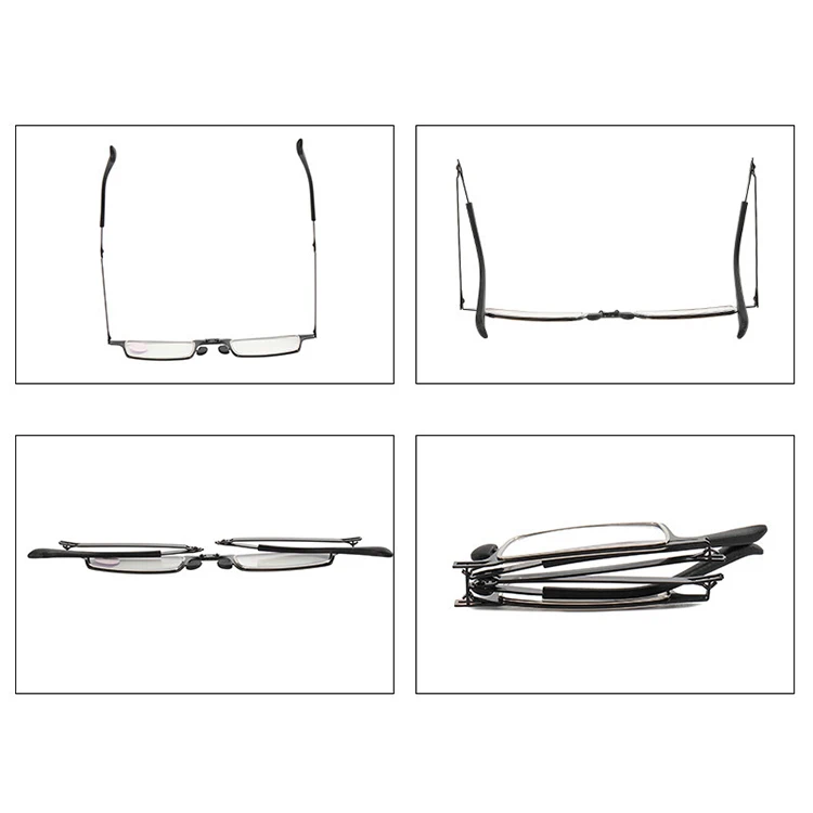 New style anti-blue light reading glasses without screw folding high-grade metal ultra-thin steel reading glasses men and women