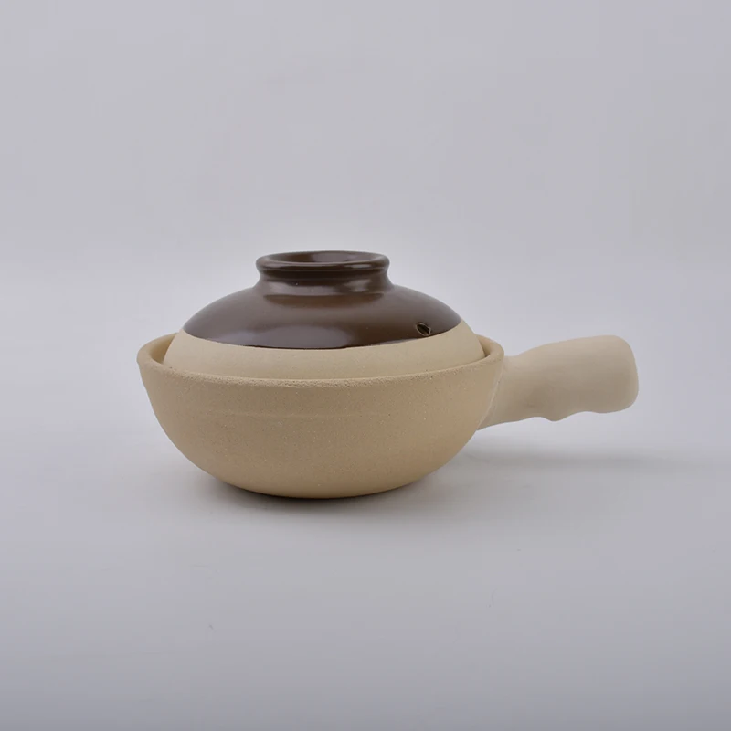 One Handle Flat Bottom Clay Rice Casserole Ceramic Pot High Temperature Resistant cooking pot for Restaurant and Home