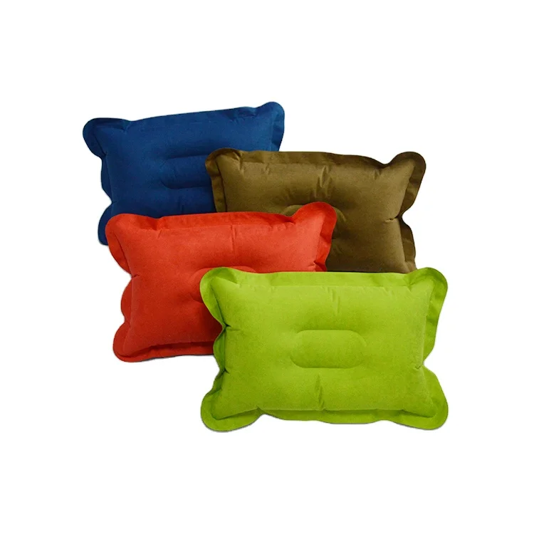 Wholesale air eco friendly travel suede airplane neck cushion automatic inflatable pillow