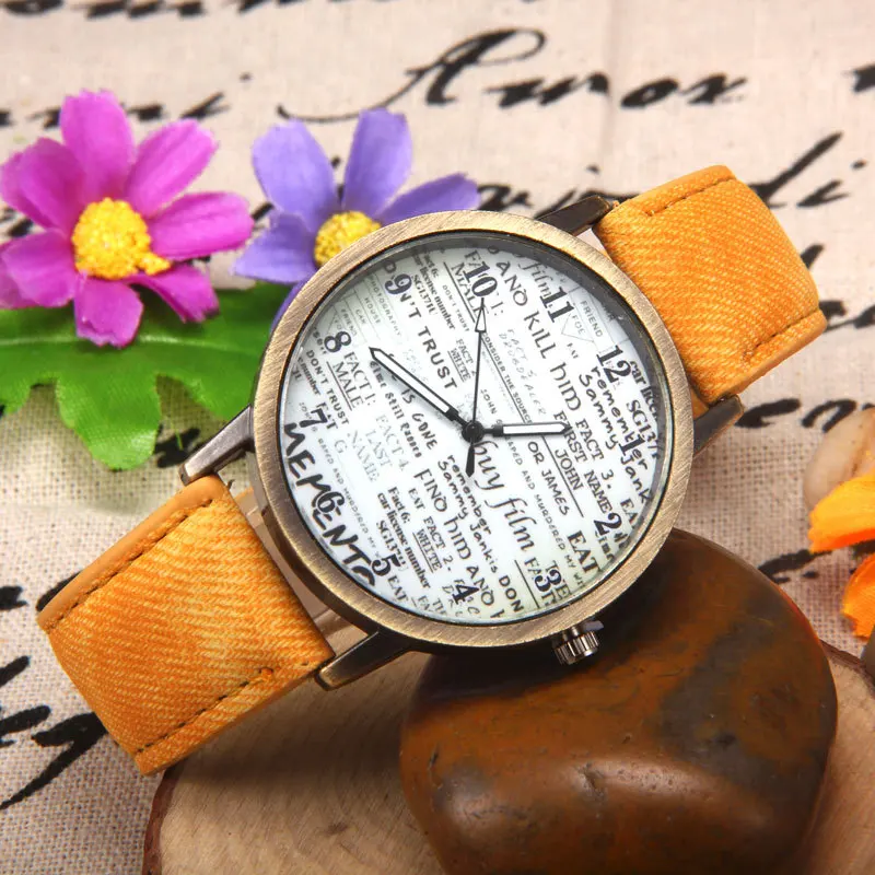 Fashion Jean Denim Fabric Band Dress Ladies Watch Casual Men Women Wristwatches Quartz Watch Gift Horloges Relogio Feminino