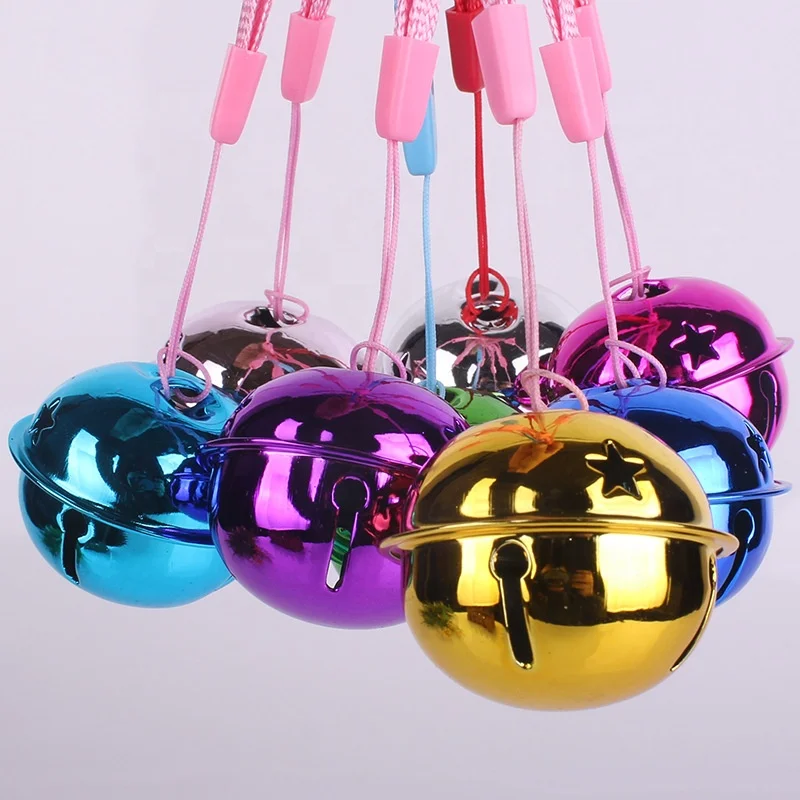 40mm Multi-Colored Christmas Shiny Bells DIY Metal Jingle Bells for Festival Party Decorations Jewelry Making Dog Doorbells