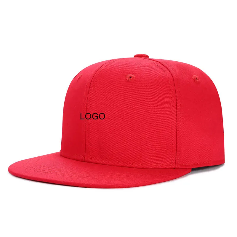 Cotton Twill Gift Custom Soft-touch Embroidery Logo Sports Snap Back Flat Visor Baseball Running Cap Trucker Hat