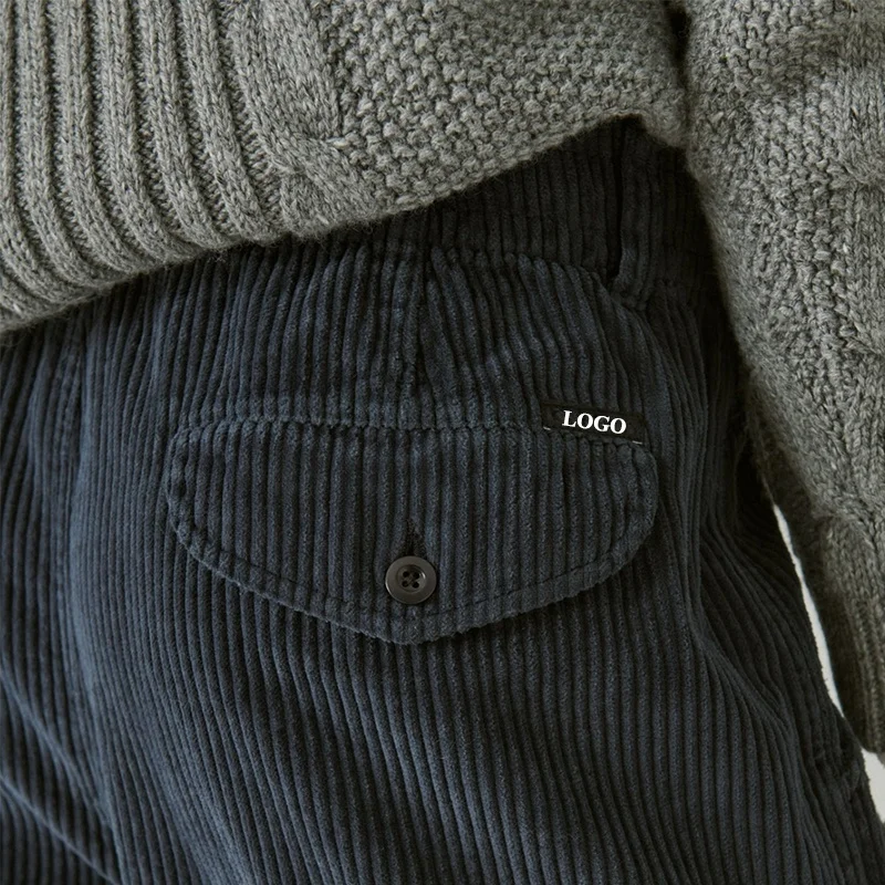 Slvow Customized Men Casual Corduroy Pants Plus Size Streetwear Baggy Corduroy Sweatpants