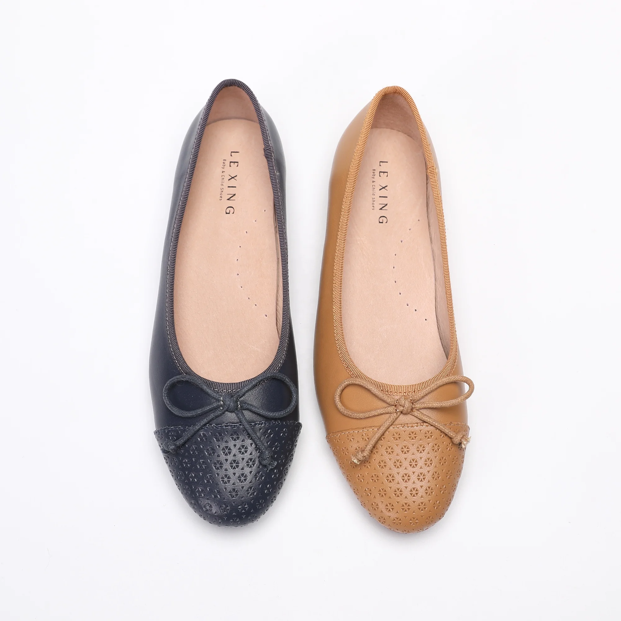 Women Shoes 2024 Factory Wholesale Genuine Leather Flat Casual Girls Fashion Ballerina Shoes Bow