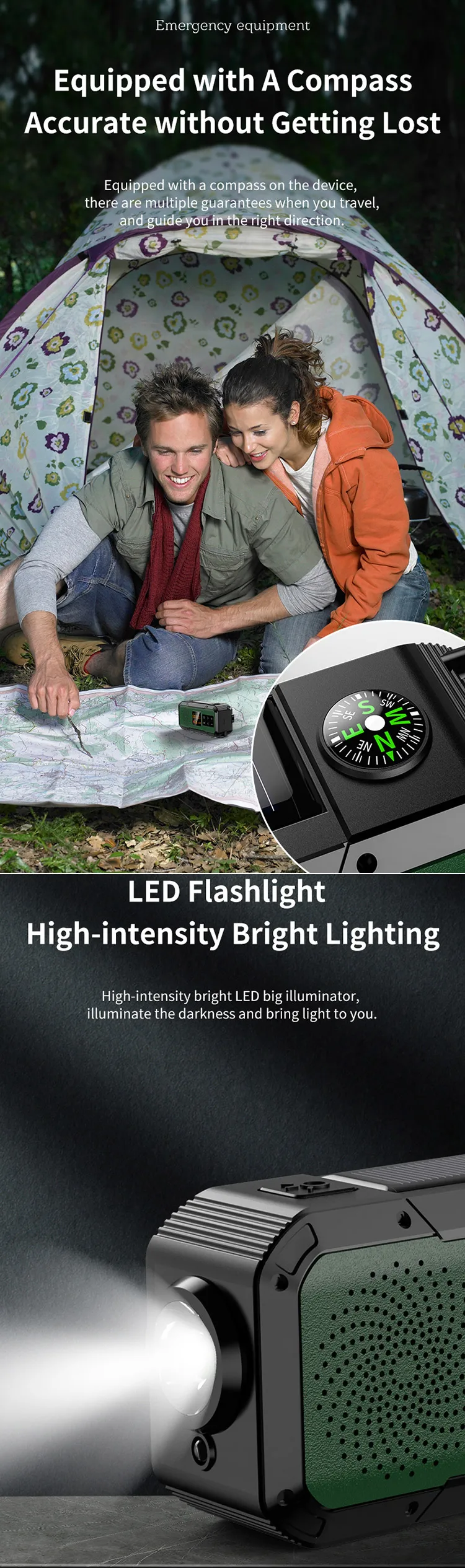 Best Selling Receiver Speakers Antenna 135-175Mhz Range L322 Vintage Radio With Solar Night Light