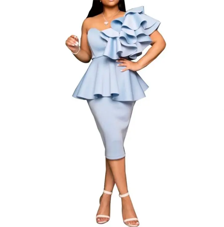 Wholesale Small Moq Ladies Latest Korean Style Midi Straight Dress For Office