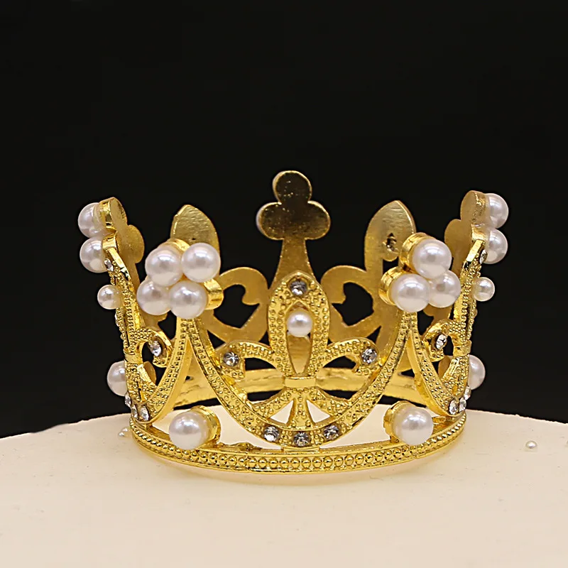 New wrought iron crown dessert decoration queen crown birthday cake baking decoration Bouquet decoration Flower shop supplies