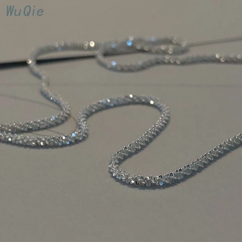 Серебряная цепочка Wuqie 925 пробы доступна для женщин и мужчин индивидуальное ожерелье ювелирные изделия сверкающие итальянские цепи