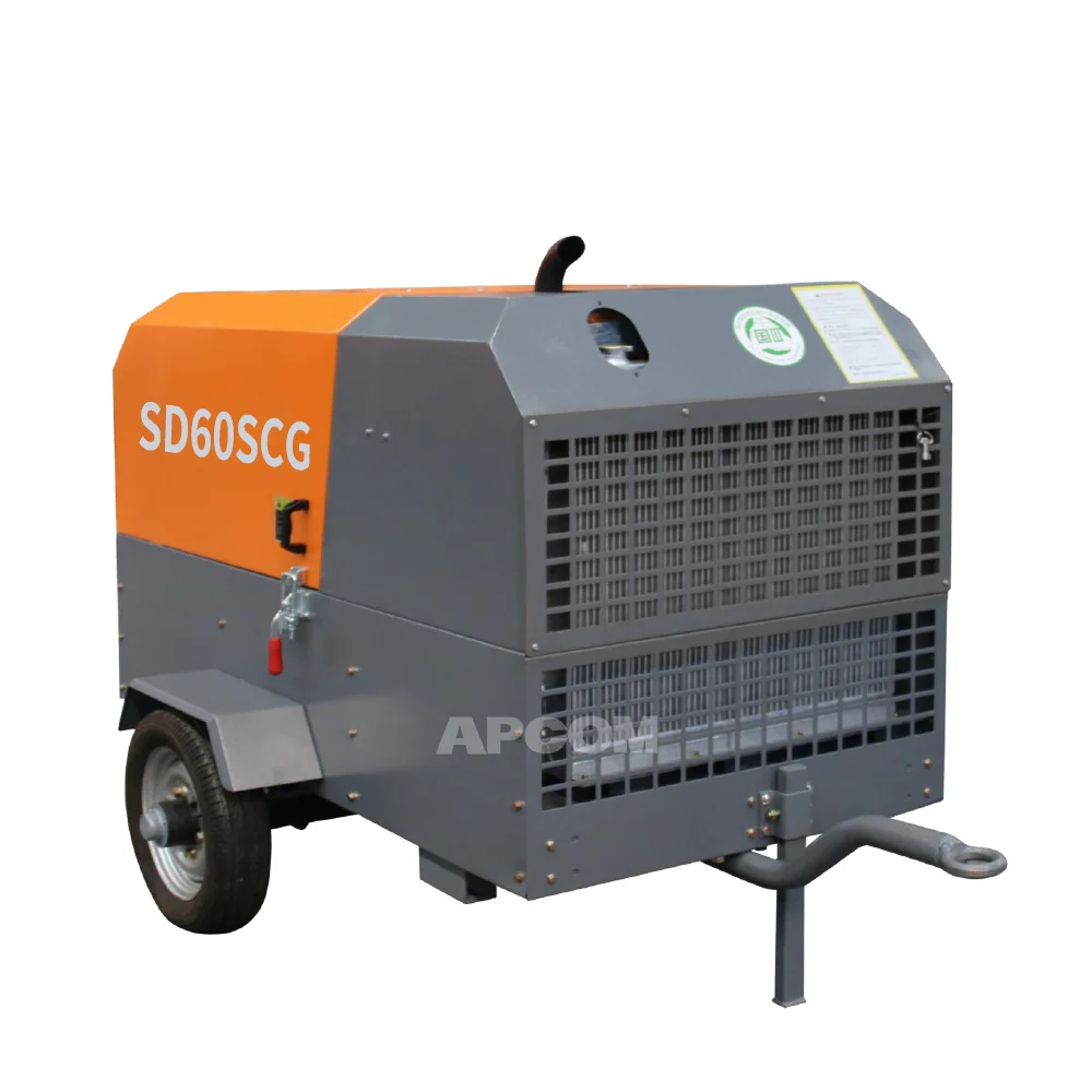 APCOM 300cfm 330cfm diesel engine portable air compressor 300 330 cfm diesel air compressor diesel mining compressor de ar