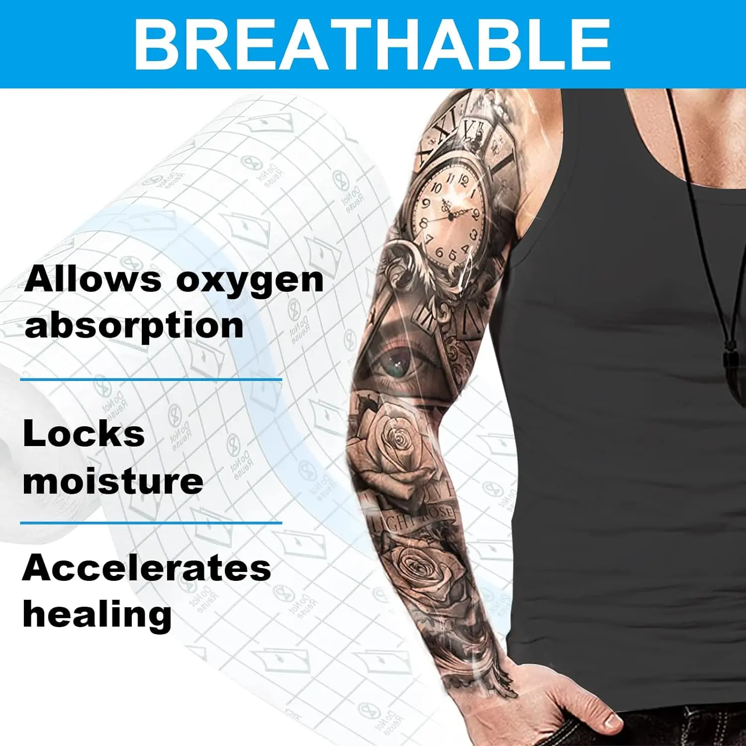 Tattoo Care Adhesive Plaster Bandage Transparent Wound Dressings Waterproof Pu Wound Dressing For Tattoo Care