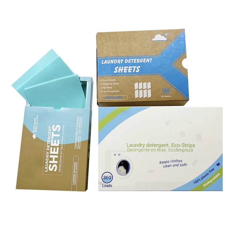 Hot selling home cleaning sheet biodegradable washing strips laundry detergent sheet tablets
