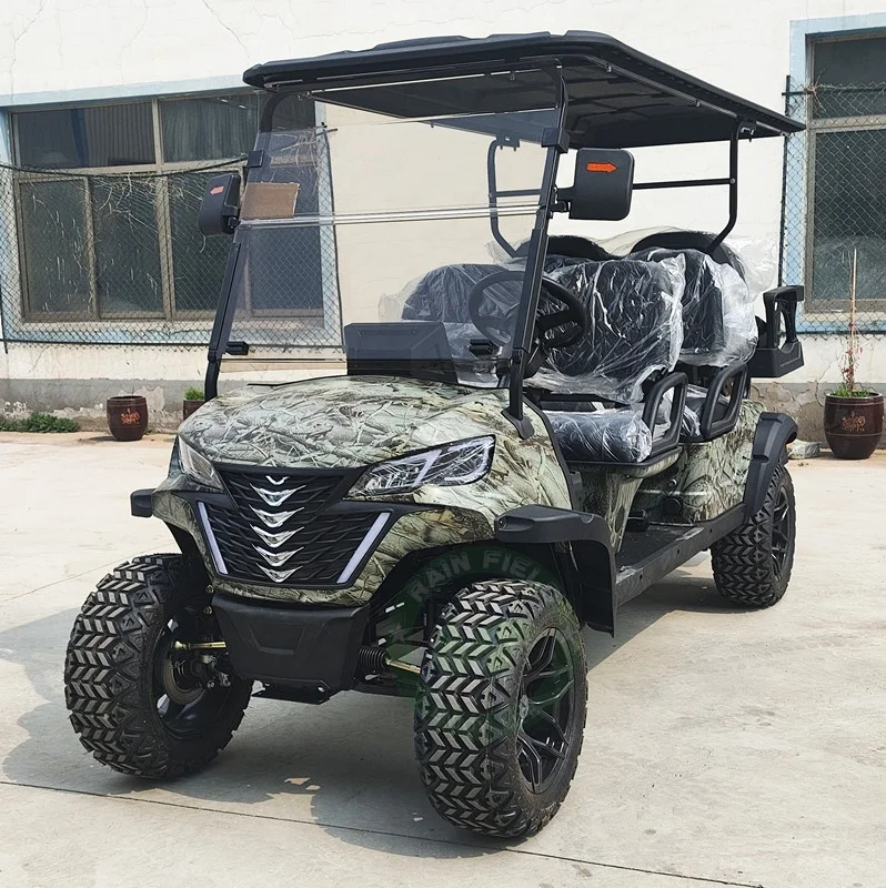 48V 72V Lithium Battery 4KW/5KW AC Motor 4 Wheels Brake Front Disc Brake Electric 6 Passengers Lifted Golf Cart Buggy for Sale