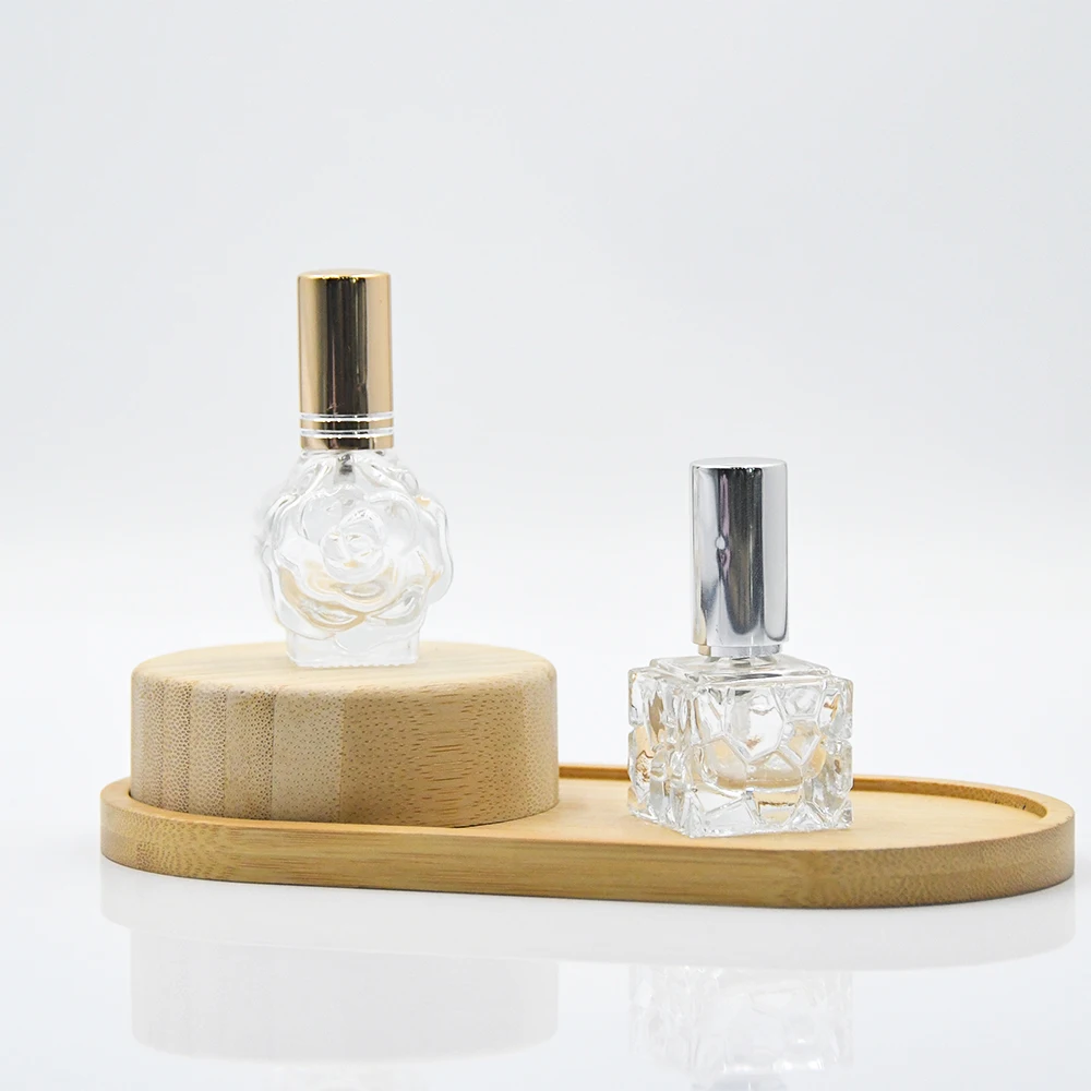 10ml 12ml Cosmetic Perfume Glass Spray Bottle Flower Shape Glass Empty Perfume Bottle