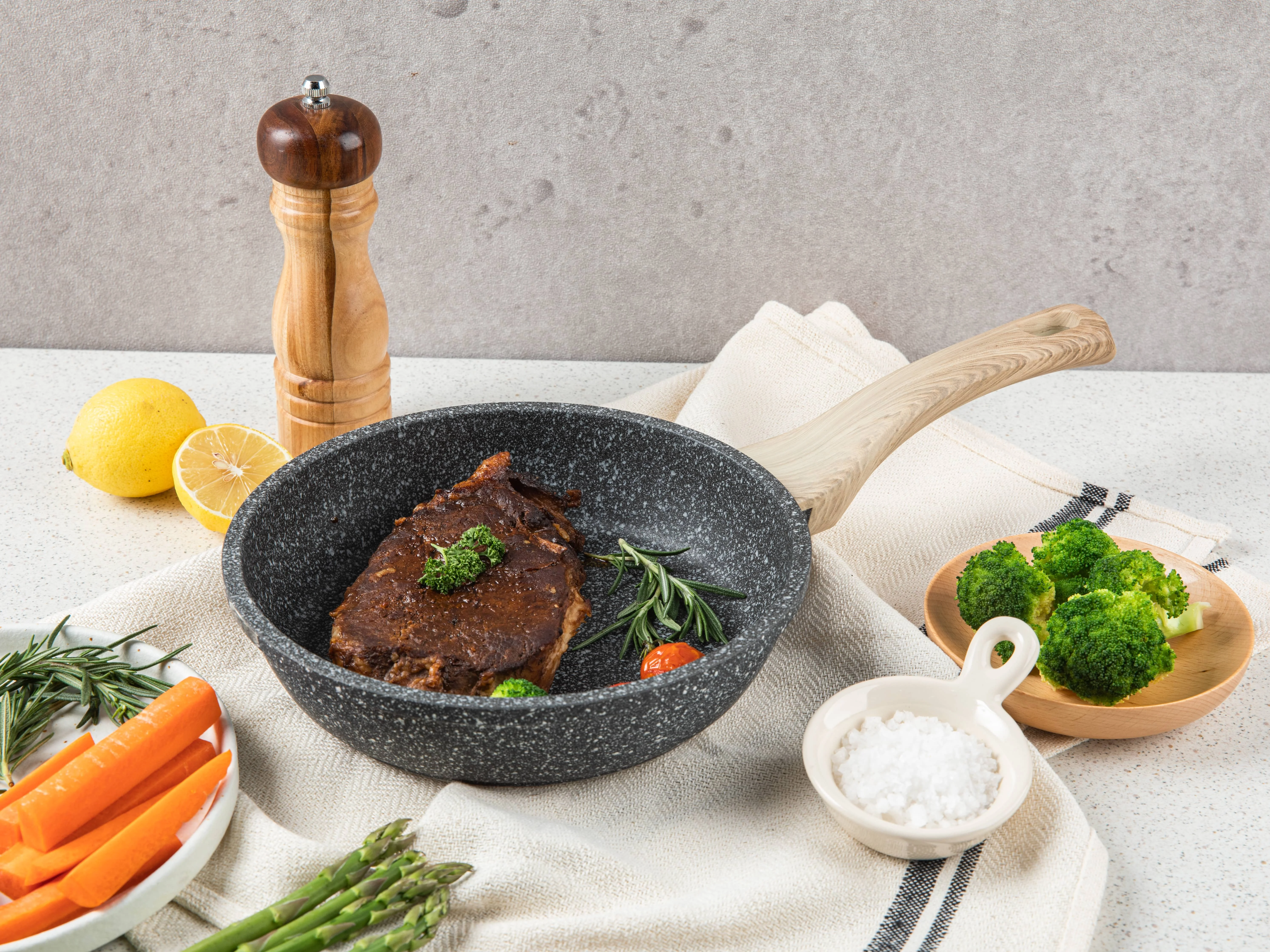 Carote 2.2L frying pan non stick aluminium grill pan kitchen wares home cookware