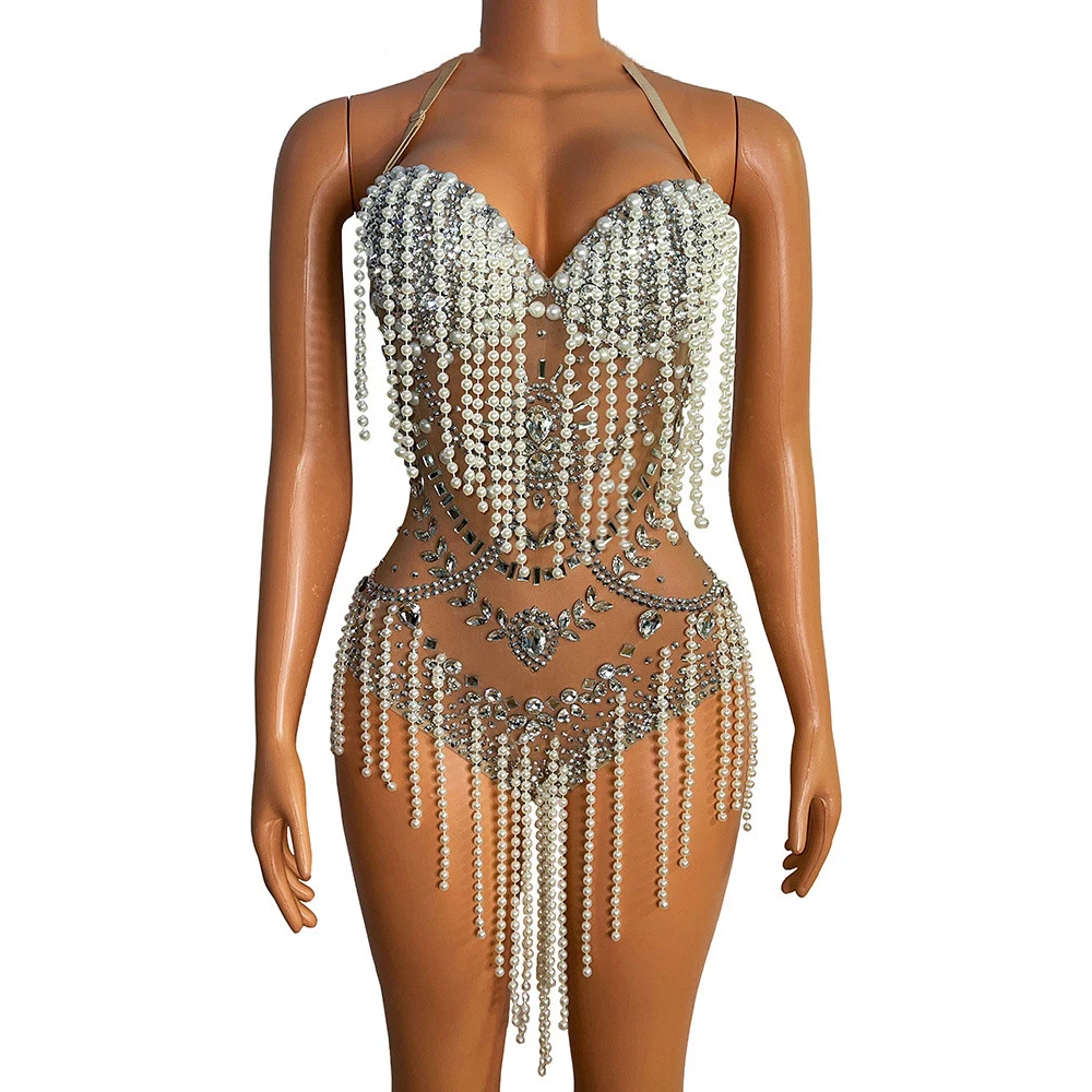 NOVANCE Y2365, лидер продаж 2022 года, летняя Ночная одежда с бахромой и кристаллами из бисера, женская Танцевальная комбинация для выступления в клубе