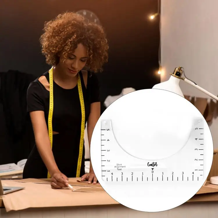 
PVC T-shirt Ruler Guide High-quality Lightweight Calibration Tool Precision Portable Shirt Alignment Tool Sewing Fixed Ruler 