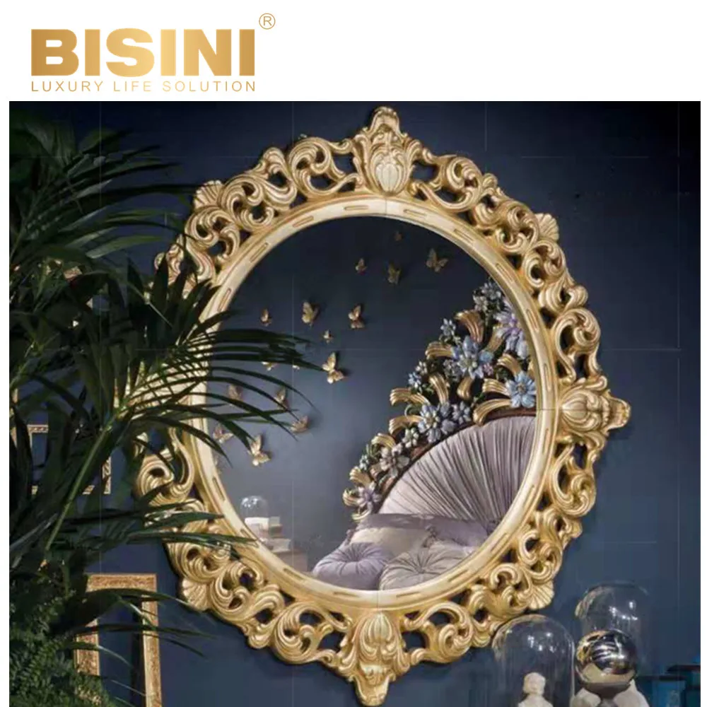 English Style Antique Dressing Mirror Classical Aristocratic Princess Dresser Table Chair Set Hand Carved Makeup Vanity Glass