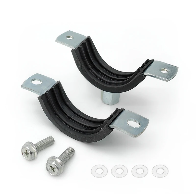 EPDM Pipe Clamp With Rubber Lined Split Two Screw Tube Wall Mounting Clamps