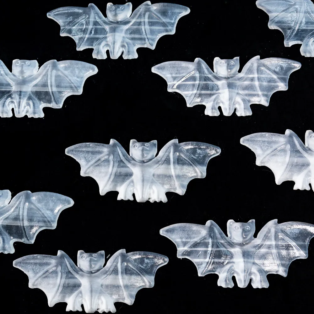 Wholesale natural high quality  folk crafts crystals healing stones selenite bat for home decoration