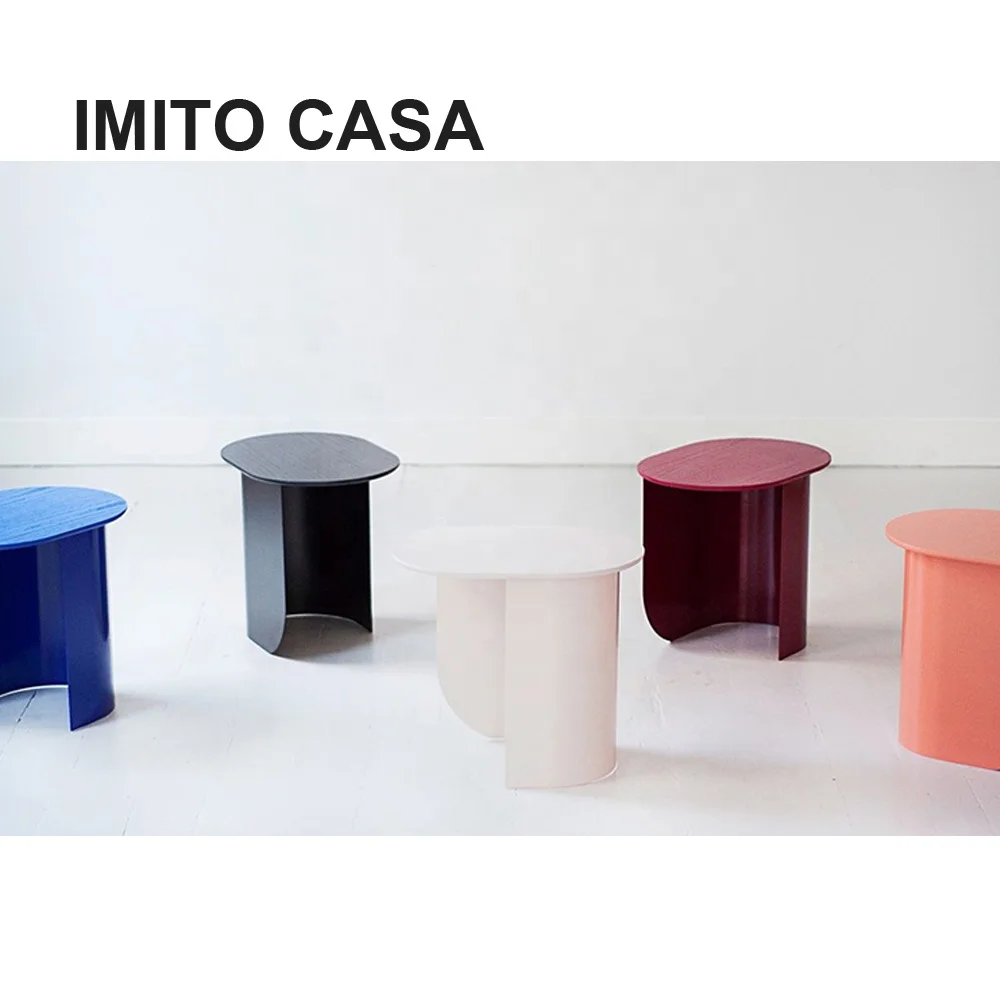 
Italy Design Quality Modern Iron Coffee Table Stylish Colorful Living Room Coffee Table European Luxury Small Oval End Table 