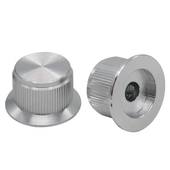 Обработанная на станке с ЧПУ красная алюминиевая ручка управления 20x14 мм белым окрашенным индикатором для гладкого вала