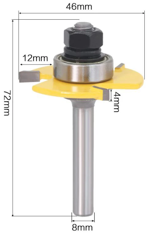 T type Woodworking router bits for slot cutting with 3 tooth 6 8 12mm 1/4 1/2 shank CNC milling cutter carpenter engraving tools