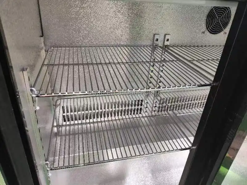 Single Glass Sliding Door Black Stainless Steel Backbar Cooler Bar Beer Beverage Refrigerator
