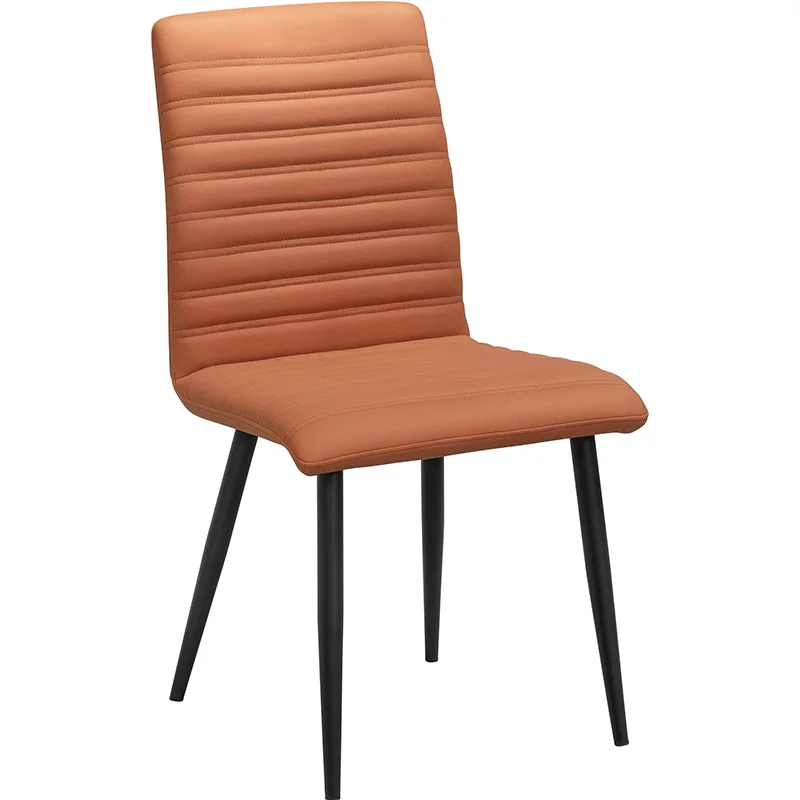 Popular RESTAURANT PU dining chair metal black powder coating leg