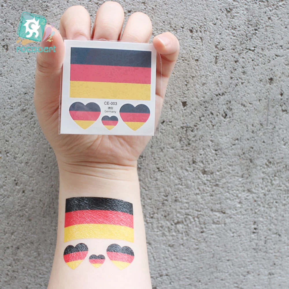 91 Different Countries Flag Tattoo in Stock Football World National Temporary Flags Competitions Events