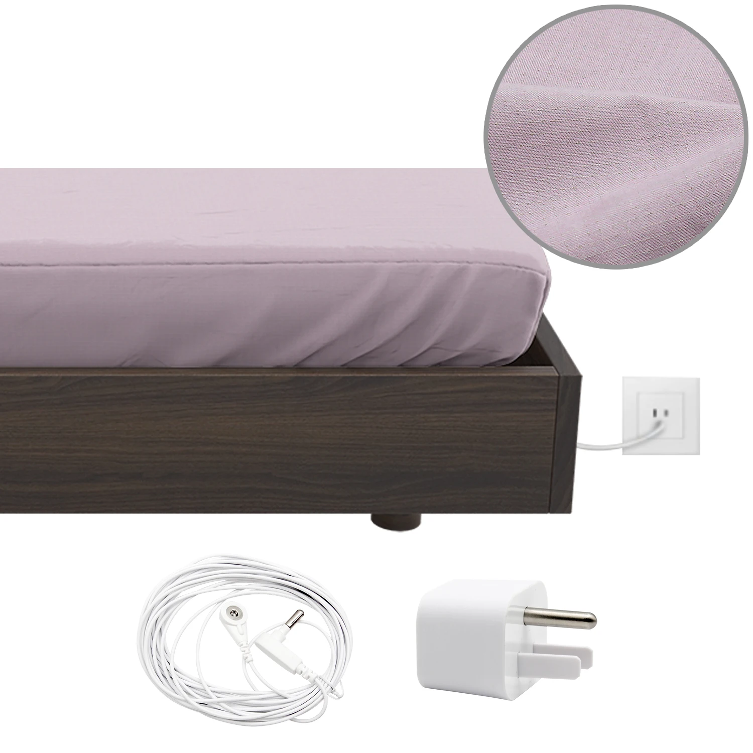 10% Silver Queen Size Grounding Fitted Sheet Premium Earthing Sheet for Improved Sleep Queen Size Grounding Fitted Sheet