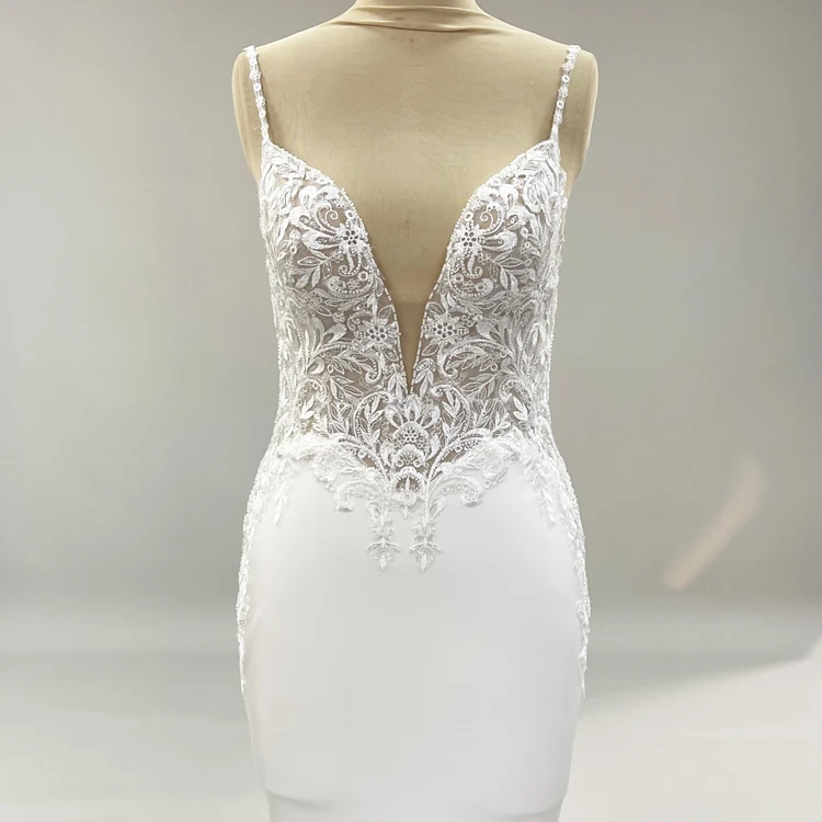 Simple Dresses 2019 Best Sale Lace Wedding Evening White Red Long Bride Wedding Dress Luxury Dress For Bride