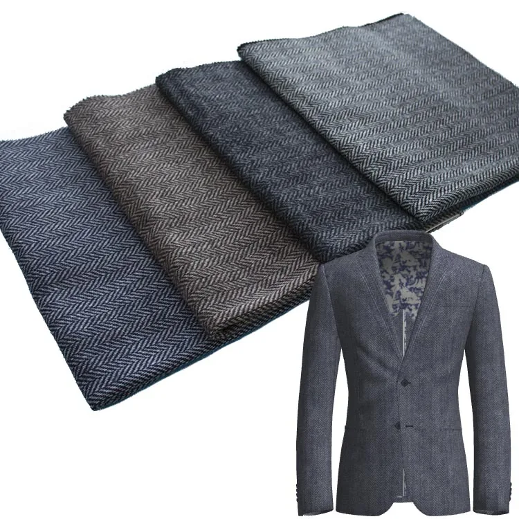 
Winter autumn wool polyester fabric twill herringbone tweed yarn dyed fabric for men suit women skirt coat jacket clothing 