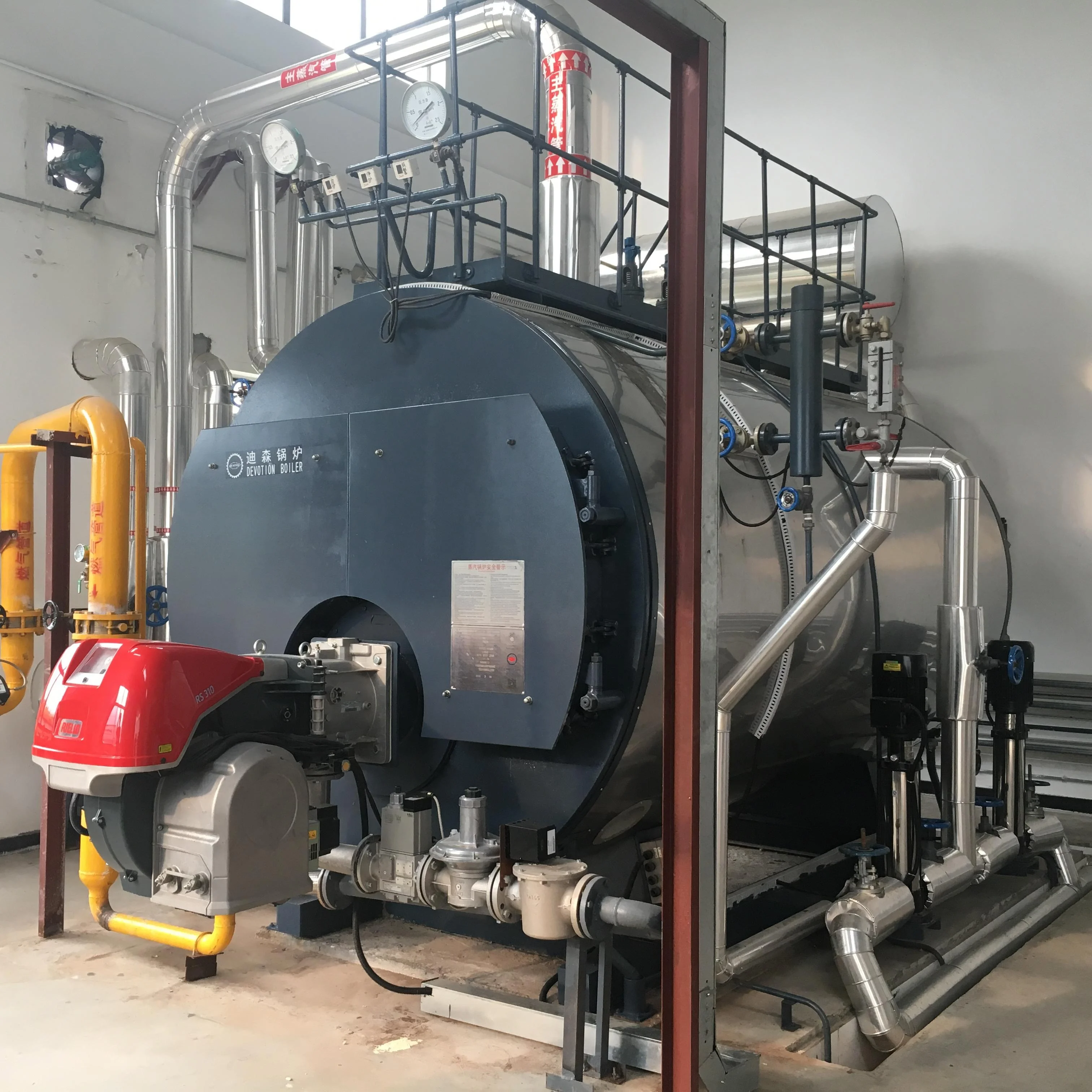 Chinese clean energy and heating system supplier producing 10 tons per hour gas fuel steam boiler for power plant