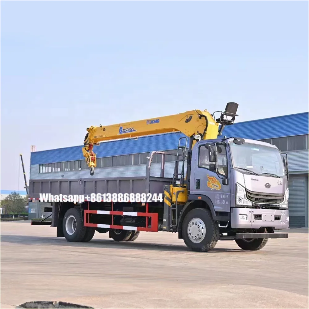 Sinotruk  haoman  4*2 mechanized lorry  With 8 tons Crane  Dumper truck with hoist     lifting truck