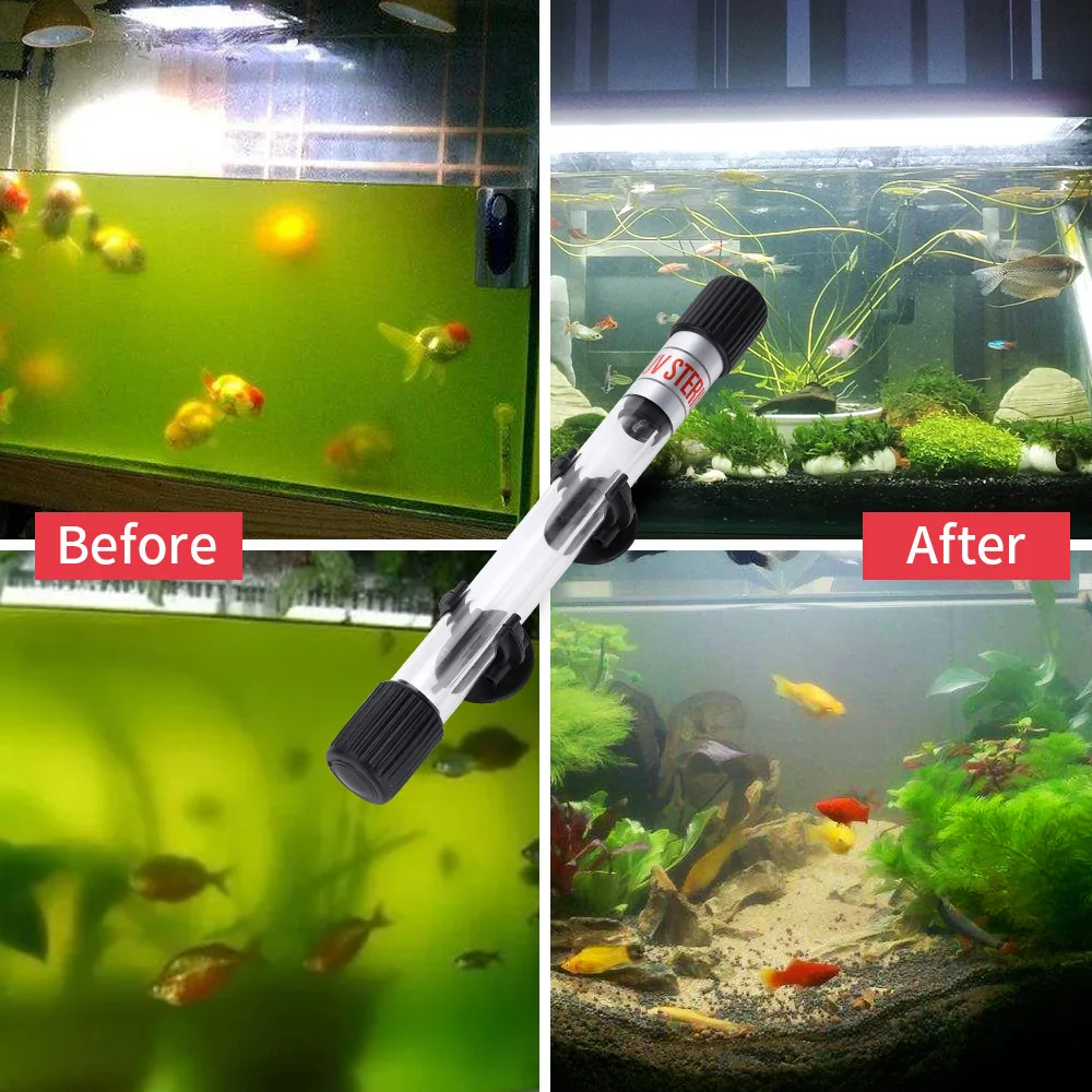 Raybow Submersible UV Light Underwater UV Lamp Waterproof Ultraviolet Light Lamp for Aquarium Fish Tank Pond Water Clean