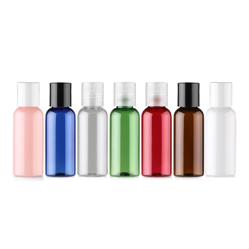 Round shoulder varities of colors PET bottle PP disc bottle plastc bottle for beauty packaging