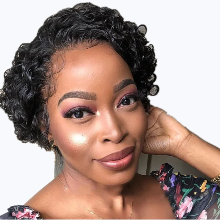 Transparent Hd Full 12A Front Virgin Braids Straight Bob Toupee Pixie Cut Blend Wholesale Vendors Human Wig Hair Frontal Wigs