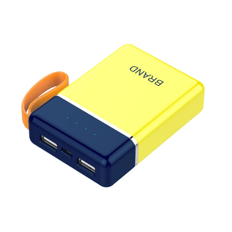 2021 portable pocket dual usb 10000mah polymer battery mobile power bank 5v 2a for