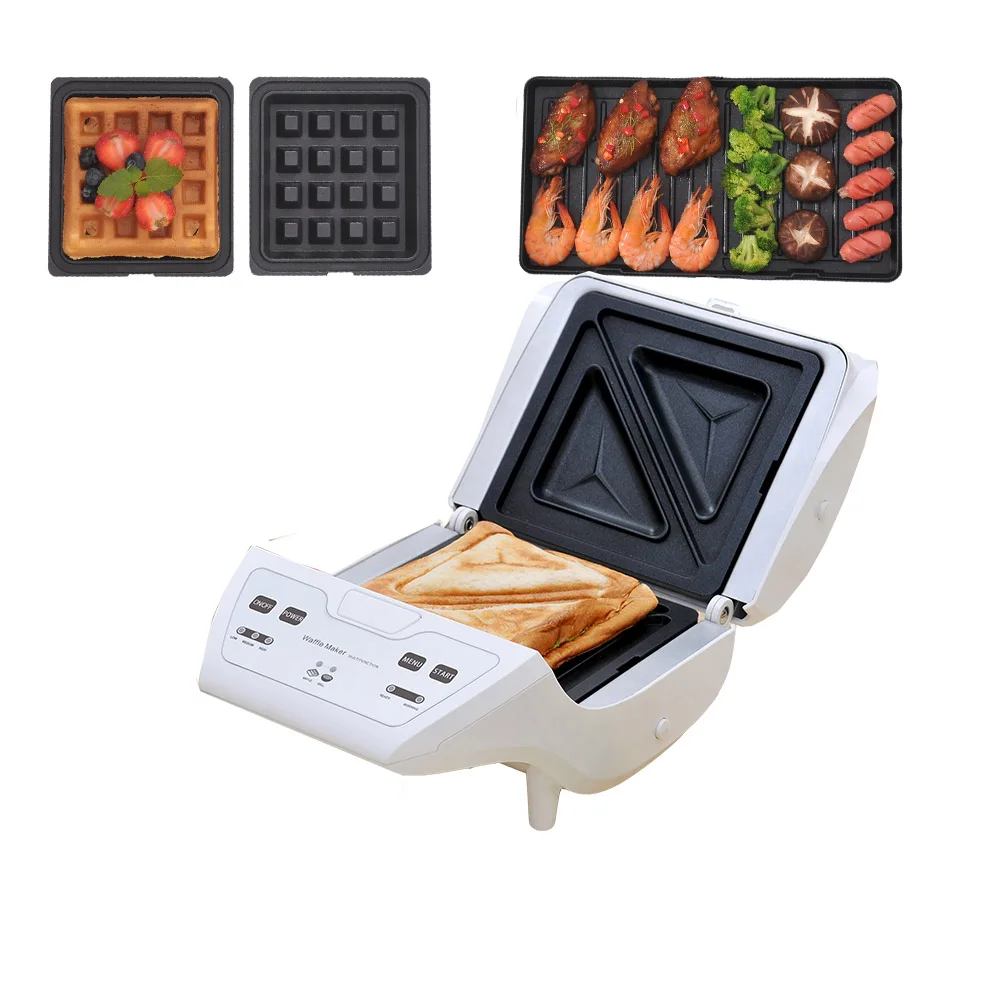 Бытовая техника, фиксированная компактная экономичная машина для приготовления сэндвичей, мини-машина для вафель, барбекю, автоматическая машина для приготовления креповой выпечки