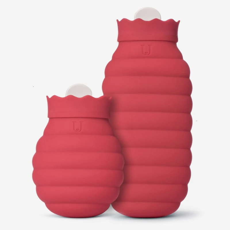 
Jordan&Judy Silicone Hot Water Bag With Knit Cover 313/620ml Microwave Heating Hot Water Bottle Winter Heater Hand Warmer 