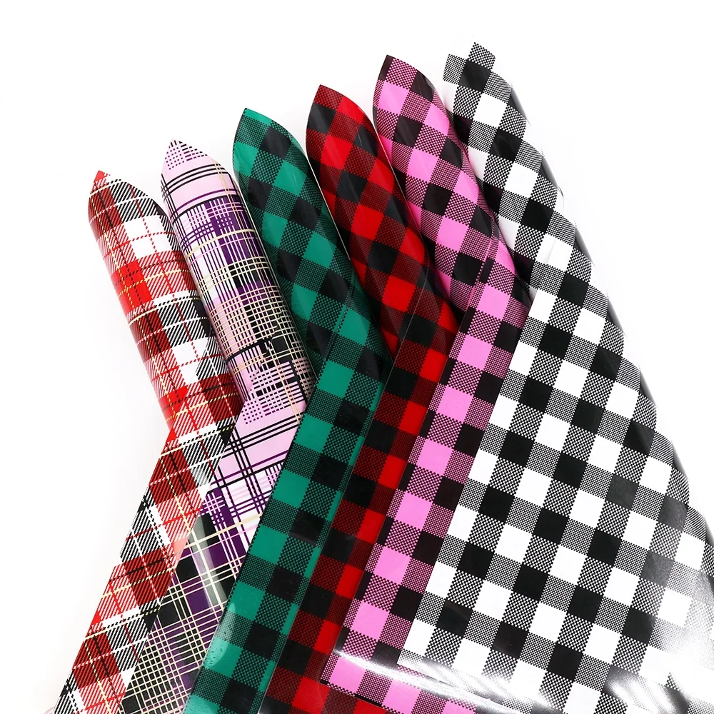 50CM*50 Yard Christmas Buffalo Plaid Pattern Heat Transfer HTV Vinyl Roll Red Black Colors For Iron On Fabrics T-Shirts