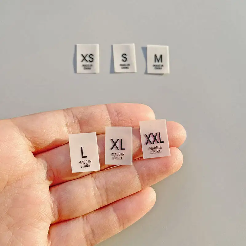 High Quality Silicone Thick Size Labels Clothes Accessories Small Rubber  Clothing 3D Logo Printed clothing size label