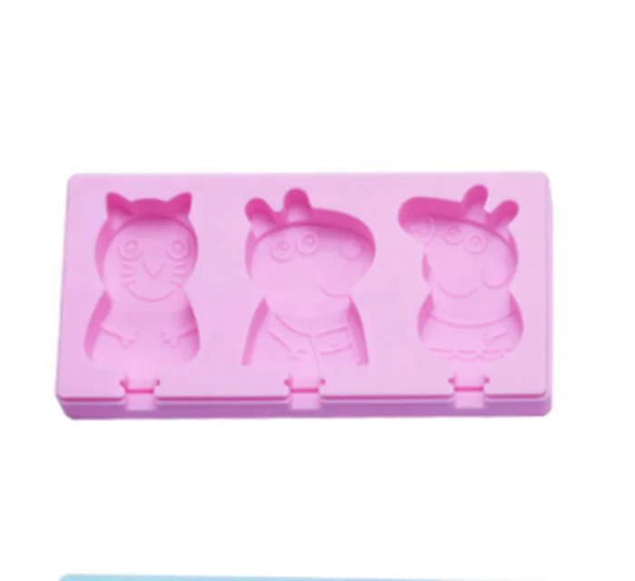 Pig Peppa 3D DIY Silicone Mold Nonstick Ice Cream Mold Food Grade Popsicle Mould for Baking Customized Supported