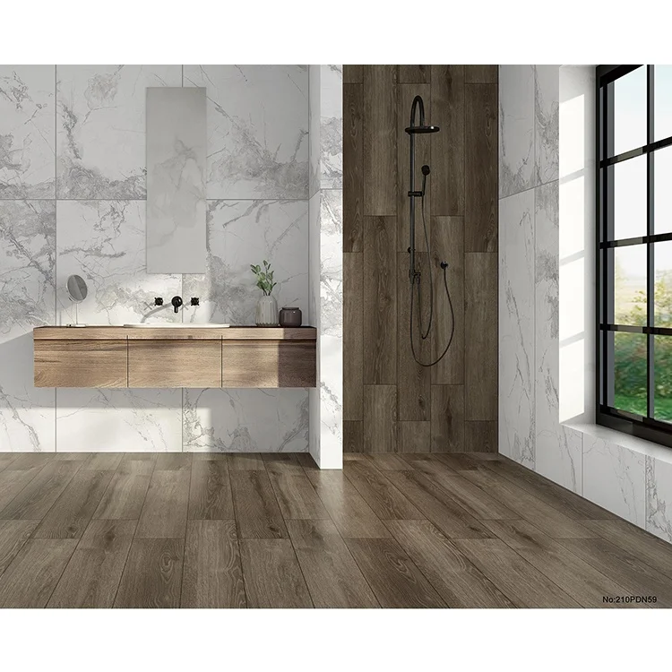 Factory direct supply pisos porcelanato madera ceramic wood porcelain floor tiles for house