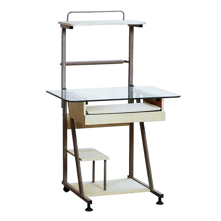 glass room table glass desk cheapest office glass tablet metal promotion table particle board metal frame with print board