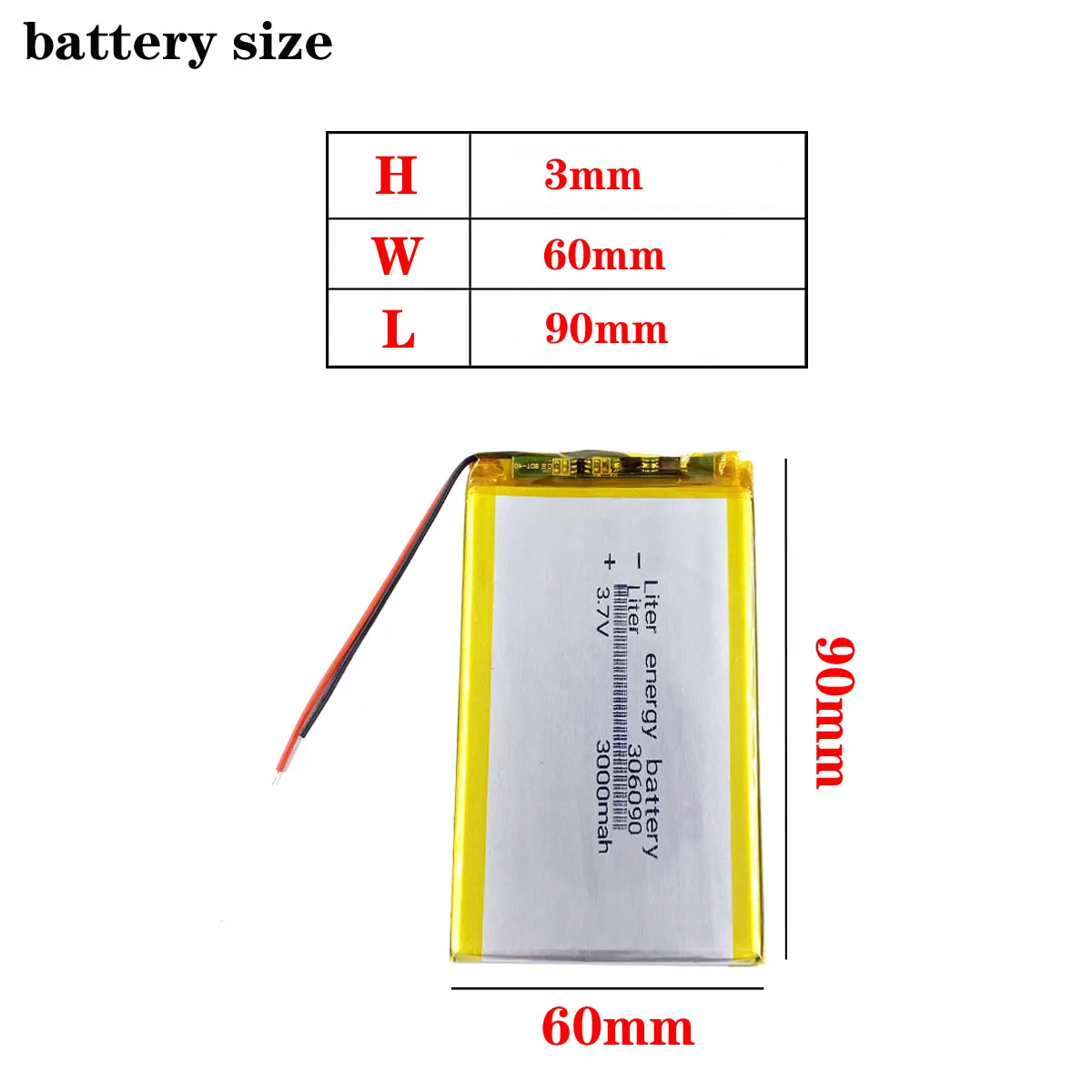 lipo 306090 3000mah 7v rechargeable lithium polymer battery  li-polymer battery CE FCC ROHS